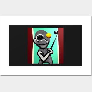 Hole in One Cyber Monkey | Robot Monkey Posters and Art